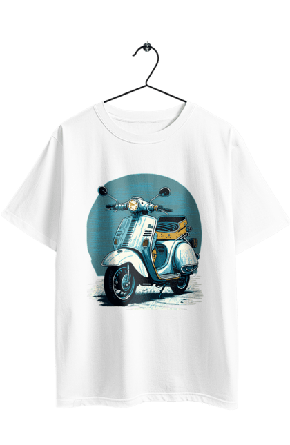 Футболка оверсайз з принтом "Мопед". Відпочинок, літо, мопед, скутер, швидкість. 2070702