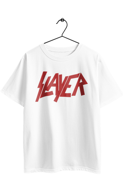 Футболка оверсайз з принтом "Slayer". Slayer, грув метал, група, метал група, музика, ню метал, спід метал, треш метал, череп. 2070702