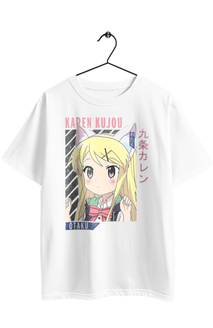 Футболка оверсайз з принтом "Золота мозаїка Карен Куджо". Anime, karen kujo, kiniro mosaic, kinmoza, manga, аніме, золота мозаїка, карен, карен куджо, манга. 2070702