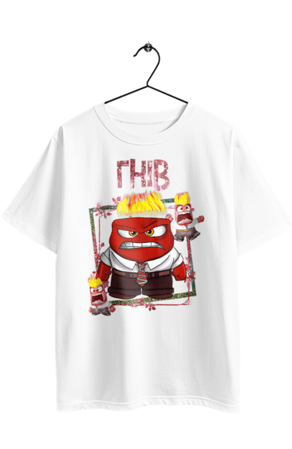 Футболка оверсайз с принтом Головоломка Гнев. Anger, inside out, pixar, головоломка, мультфильм, эмоции. 2070702