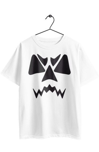 Футболка оверсайз з принтом "Гарбузове обличчя на Хелловін". 31 жовтня, halloween, гарбуз, гелловін, жовтень, капощі, ласощі, лякати, свято, хелловін. 2070702