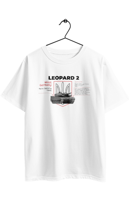 Футболка оверсайз з принтом "Leopard 2 англійська". Leopard 2, залужний, зброя, танк. 2070702