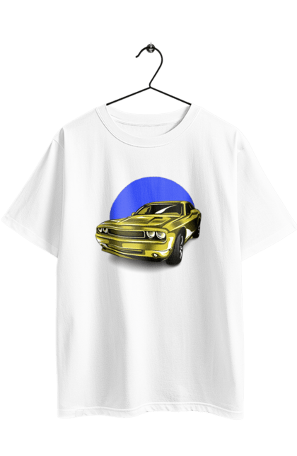 Футболка оверсайз з принтом "Український спорткар". Авто, додж челенджер, маслкар, машина, потужне авто, спорткар, український спорткар, швидкість. 2070702