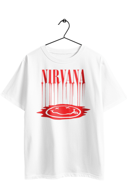 Oversized t-shirt with prints Nirvana. Alternative rock, grunge, hard rock, kurt cobain, nirvana, punk rock, rock band. 2070702