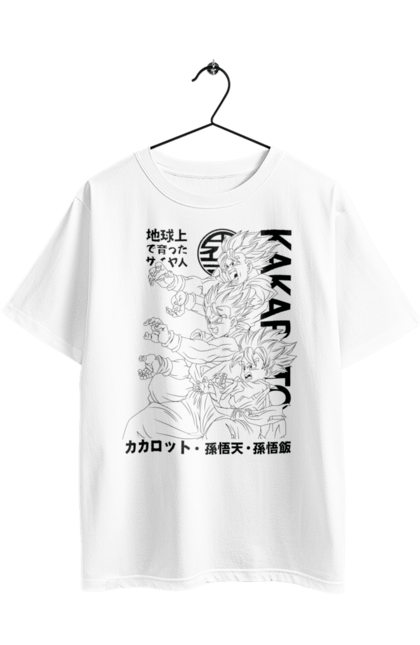 Футболка оверсайз з принтом "Перли дракона". Anime, dragon ball, goku, manga, vegeta, аніме, вегета, гоку, манга, перли дракона. 2070702