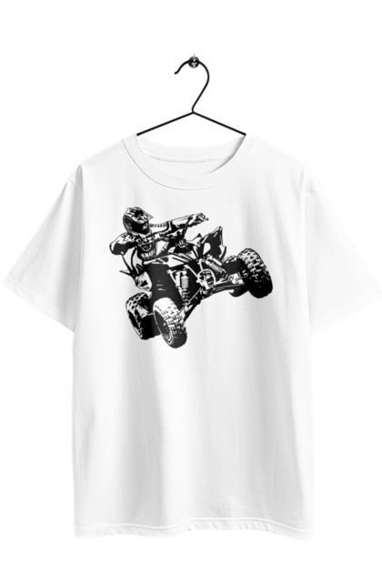 Футболка оверсайз з принтом "Людина На Квадроциклі Чорний". Гонки, екстрим, квадроцикл. 2070702