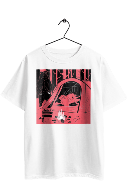 Oversized t-shirt with prints 69 In The Tent. 69, bear, forest, sex, tent. 2070702