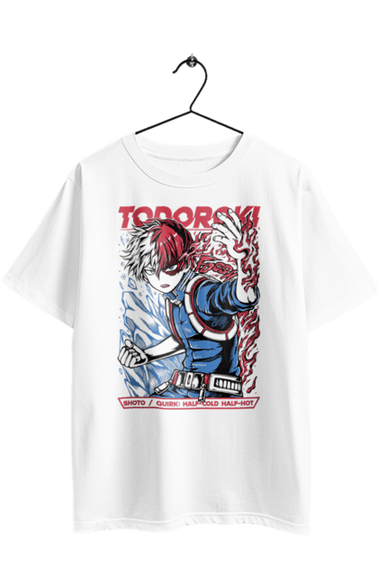 Футболка оверсайз з принтом "Моя геройська академія Шьото Тодорокі". My hero academia, shoto todoroki, todoroki, академія юей, аніме, манга, моя геройська академія, тодорокі, шьото, шьото тодорокі. 2070702