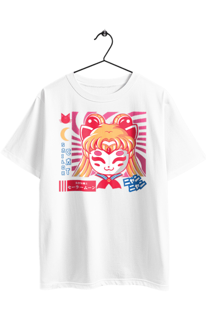 Футболка оверсайз з принтом "Сейлор Мун Кішка". Sailor moon, usagi tsukino, аніме, драма, кішка, кот, махо-сьодзьо, сейлор мун, серіал, усагі цукіно. 2070702