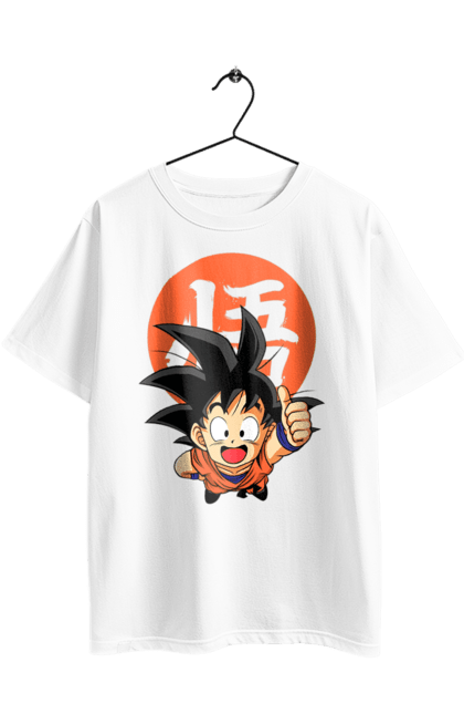 Oversized t-shirt with prints Dragon Ball Son Goku. Anime, dragon ball, goku, manga, son goku, tv series. 2070702