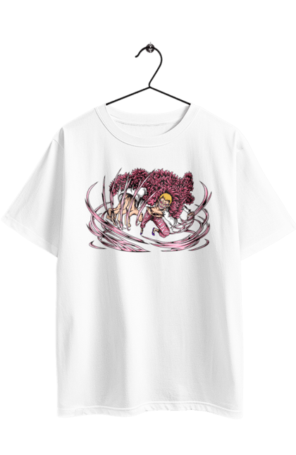 Футболка оверсайз з принтом "Ван Піс Донкіхот Дофламінго". Donquixote doflamingo, heavenly yaksha, one piece, аніме, ван пис, ван піс, манга, небесний якша. 2070702