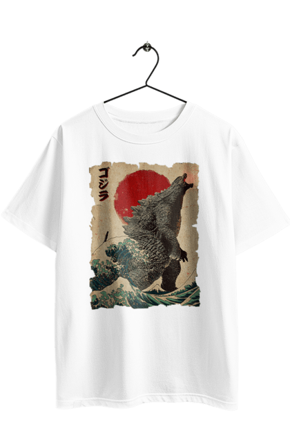 Oversized t-shirt with prints Godzilla. Dinosaur, godzilla, japan, kaiju, movie, mutant. 2070702
