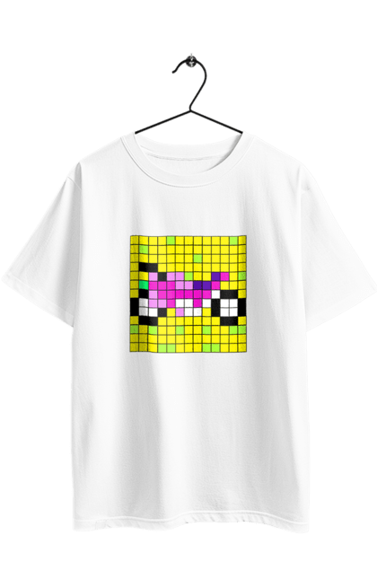 Футболка оверсайз з принтом "Pixel Bike". Байк, мотоцикл, пиксель, цветной, яркий. 2070702