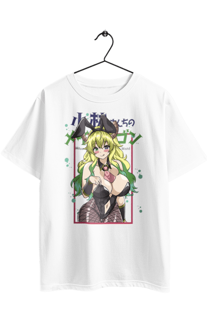 Футболка оверсайз з принтом "Драконопокоївка пані Кобаяші Лукоа". Lucoa, quetzalcoatl, аніме, дракон, кетцалькоатль, лукоа, манга. 2070702