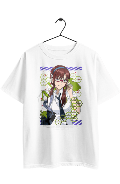 Футболка оверсайз з принтом "Євангеліон Марі". Evangelion, mari, mari makinami illustrious, neon genesis evangelion, аніме, єва-02, єва-05, євангеліон, марі, янгол. 2070702