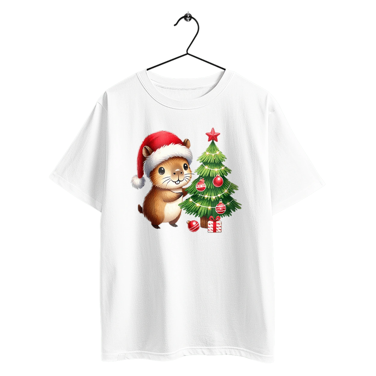 Christmas Capybara with a Tree