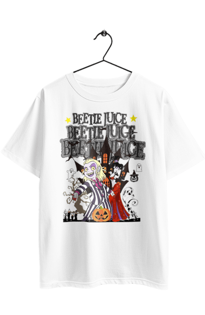 Oversized t-shirt with prints Beetlejuice. Beetlejuice, comedy, ghost, horror, movie, tim burton, warner bros. 2070702