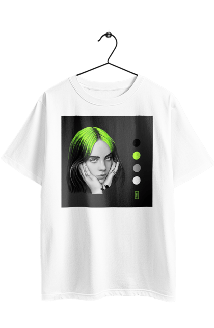 Футболка оверсайз з принтом "Біллі Ейліш". Біллі, біллі ейліш, ейліш. 2070702