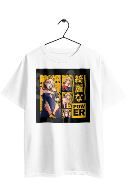 Футболка оверсайз з принтом "Людина Бензопила Пауер". Anime, chainsaw man, manga, power, аніме, демон, людина-бензопила, манга, пауер, шьонен. 2070702