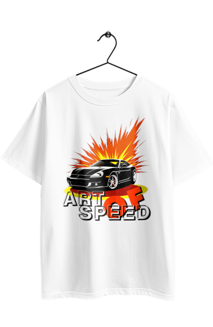 Футболка оверсайз з принтом "Швидкість". Авто, автомобіль, гонка, швидкість. 2070702
