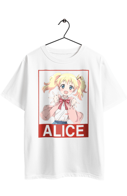 Футболка оверсайз з принтом "Золота мозаїка Аліса Картелет". Alice cartelet, anime, kiniro mosaic, kinmoza, manga, аліса, аліса картелет, аніме, золота мозаїка, манга. 2070702