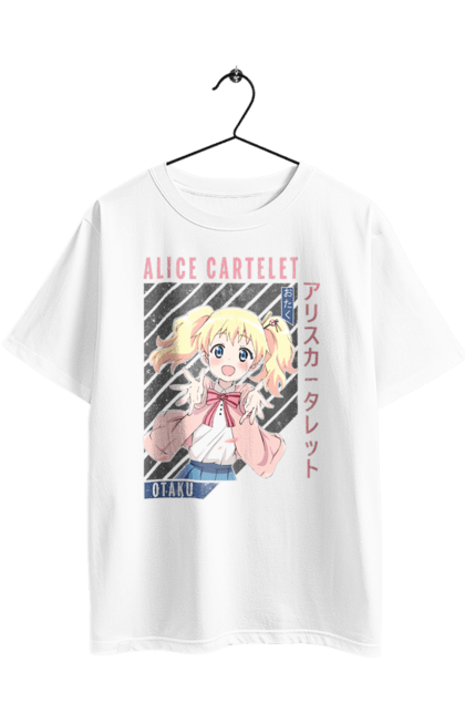 Футболка оверсайз з принтом "Золота мозаїка Аліса Картелет". Alice cartelet, anime, kiniro mosaic, kinmoza, manga, аліса, аліса картелет, аніме, золота мозаїка, манга. 2070702