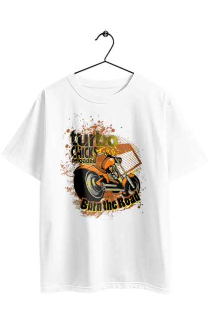Футболка оверсайз з принтом "Мопед Турбо". Їзда, мопед, швидкість. 2070702