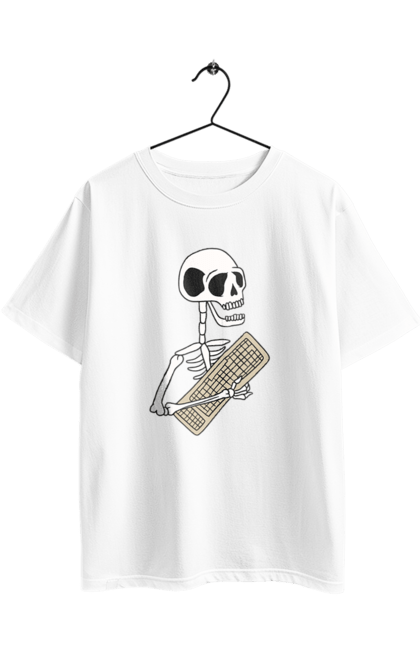 Футболка оверсайз з принтом "Вічний кодер". Ай ті, айтішник, бінарний, код, програміст, розробник, хакер. 2070702