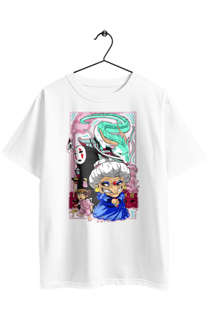 Футболка оверсайз з принтом "Віднесені привидами". Chihiro, haku, spirited away, studio ghibli, безликий, віднесені привидами, гіблі, дракон, хаку, чіхіро. 2070702