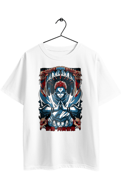 Футболка оверсайз з принтом "Магічна битва Сукуна". Anime, jujutsu kaisen, manga, sukuna, аніме, магічна битва, манга, містика, сукуна, темне фентезі. 2070702