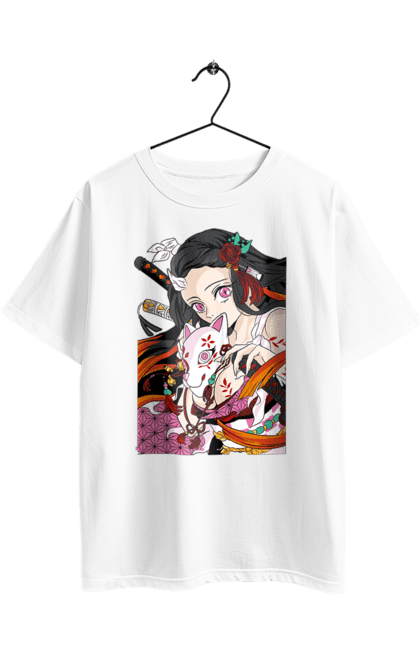 Футболка оверсайз з принтом "Винищувач Демонів Незуко". Demon slayer, kimetsu no yaiba, nezuko, аніме, винищувач демонів, манга, незуко, серіал. 2070702