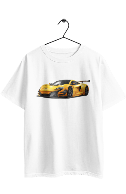 Футболка оверсайз з принтом "Спорткар". Автомобіль, жовтий автомобіль, жовтий спорткар, спорт, спорткар. 2070702