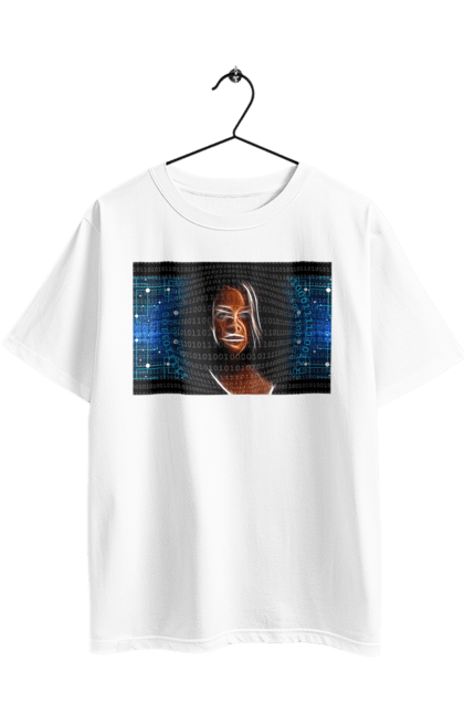 Футболка оверсайз з принтом "Штучний Розум". Айті, айтішник, гик, жінка, знання, інженер, інтелект, кібер, кібернетика, кіборг, код, комп, комп`ютерник, кристал, машинне навчання, мікросхема, мозок, портрет, програміст, професіонал, професія, розробник, розум, світиться, світло, хакер, чіп, штучний інтелект, штучний розум. 2070702