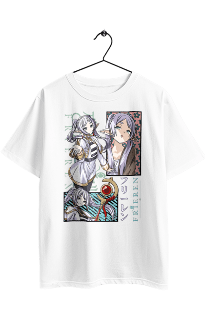 Футболка оверсайз з принтом "Фрірен, провожаюча в останній путь". Anime, frieren, manga, аніме, героїня, ельф, маг, манга, фрірен. 2070702