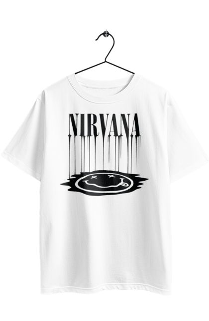 Футболка оверсайз з принтом "Нірвана". Nirvana, альтернативний рок, гранж, курт кобейн, нірвана, панк рок, рок група, хард рок. 2070702