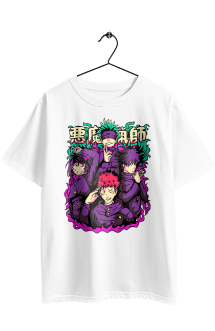 Футболка оверсайз з принтом "Магічна битва". Anime, jujutsu kaisen, manga, аніме, ітадорі, магічна битва, манга, містика, сукуна, темне фентезі. 2070702