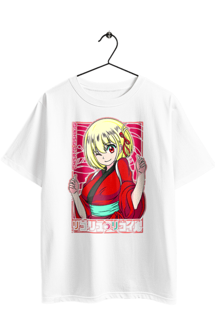 Футболка оверсайз з принтом "Lycoris Recoil Чісато Нішікіґі". Anime, chisato nishikigi, lycoris recoil, manga, агент, аніме, лікорис рикоїл, манга, тисато нісікігі, чісато нішікіґі. 2070702