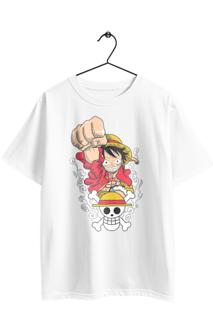 Футболка оверсайз з принтом "Ван Піс Луффі". Luffy, one piece, аніме, ван піс, великий куш, луффі, манга, монки де луффі, пірати. 2070702