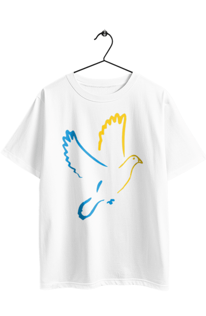 Футболка оверсайз з принтом "Голуб миру". Голуб миру, мир, перемога україни, україна. 2070702