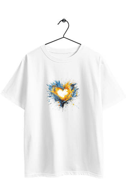 Футболка оверсайз з принтом "Серце патріота". Патріотичне, прапор україни, серце, україна, українська символіка, українське. 2070702