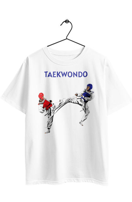 Oversized t-shirt with prints Taekwondo. Korea, martial arts, sport, taekwondo, training. 2070702