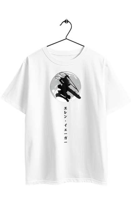 Oversized t-shirt with prints Attack on Titan Eren. Action film, anime, attack on titan, dark fantasy, drama, eren, eren jaeger, manga, post-apocalyptic. 2070702