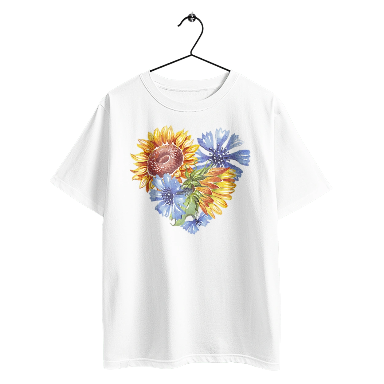 The heart is sunflowers and violets