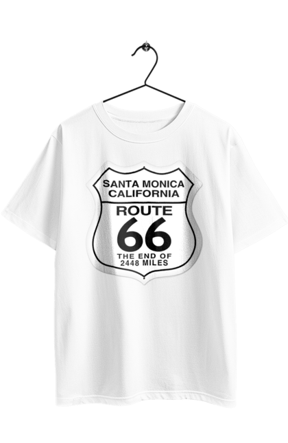 Футболка оверсайз с принтом Route 66. Байк, байкер, байкер клуб, брат, братела, брутал, горячий асфальт, горячий конь, горячий стержень, дорога 50, дорога 66, дорога 80, дороги америки, дороги украины, жажда скорости, клуб байкеров, мотоцикл, мотоциклист, настоящий мужик, скорость, чувак. 2070702