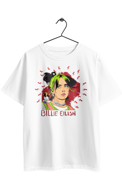 Футболка оверсайз з принтом "Біллі Айліш". Біллі айліш, логотип біллі айліш, принт біллі айліш, співачка біллі айліш. 2070702