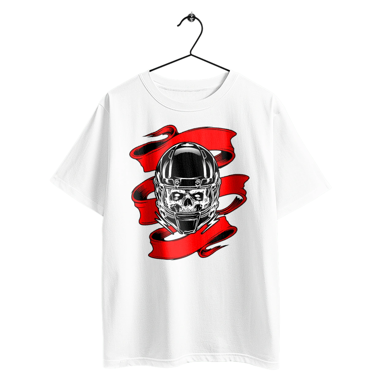 Skull in a motorcycle helmet