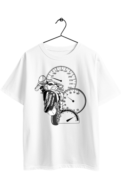Футболка оверсайз з принтом "Мотоцикл Швидкість Чорний". Мото, мотоцикл, розгін, швидкість. 2070702