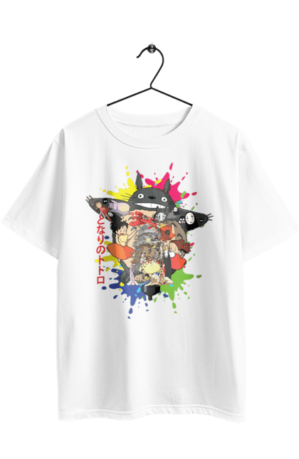 Футболка оверсайз з принтом "Тоторо". Аніме, комедія драма, мій сосід тоторо, пригоди, серіал, фентезі, фільм. 2070702