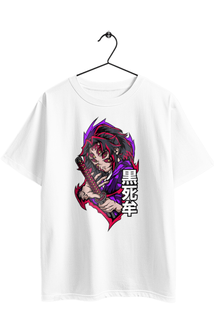 Футболка оверсайз з принтом "Винищувач Демонів Кокушибо". Demon slayer, kimetsu no yaiba, kokushibo, аніме, винищувач демонів, вища луна, дванадцять лун, демон, кокушибо, манга. 2070702