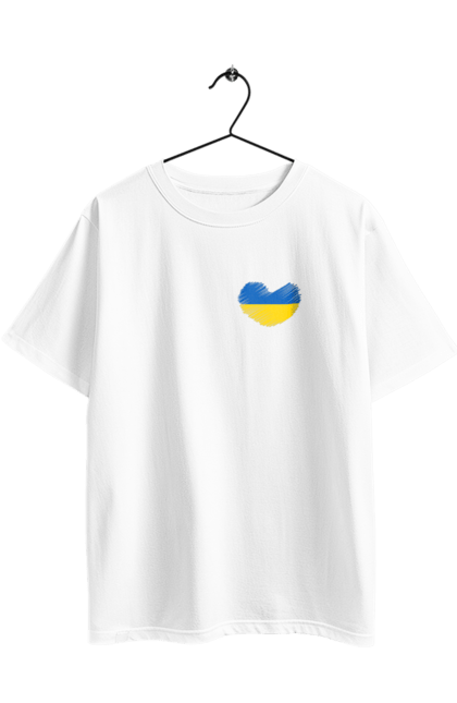 Футболка оверсайз з принтом "Україна у серці". Арестович, война, герои, зелёный, иди нахуй, кем, мир, нет войне, орда, орки, привид киева, птн пнх, путін хуйло, русский военный корабль, слава украине, ссу, украина, чернобаевка. 2070702